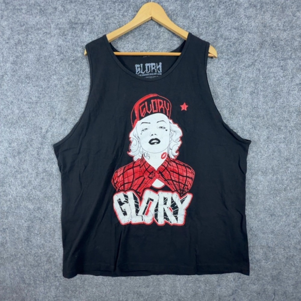 Known For Glory Tank Top Mens 3XL Black Red Pinup Girl Streetwear Punk Retro